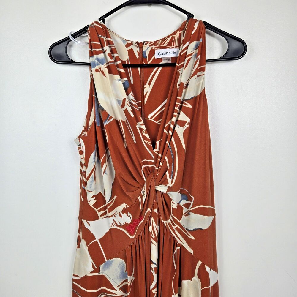 Calvin Klein Women's Size 2 Terra Floral Knotted Maxi Dress NWT‎ - Picture 2 of 13
